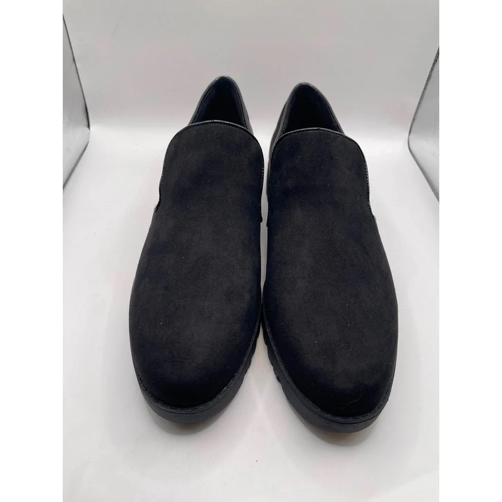 Easy Spirit Halsey 2 Womens Black Microsuede Slip On Loafers Size 11 M
